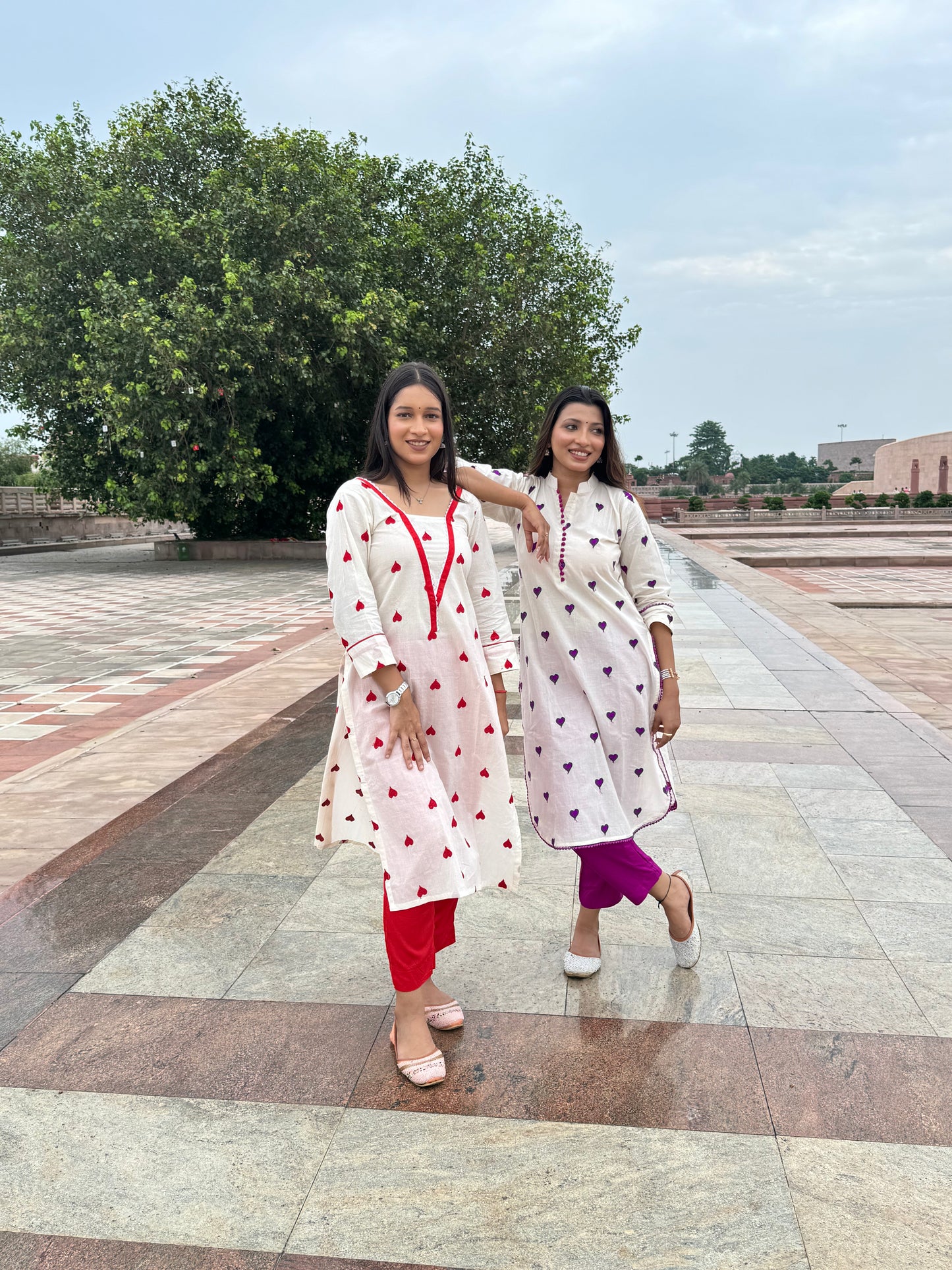 Twin Heart Kurti Set