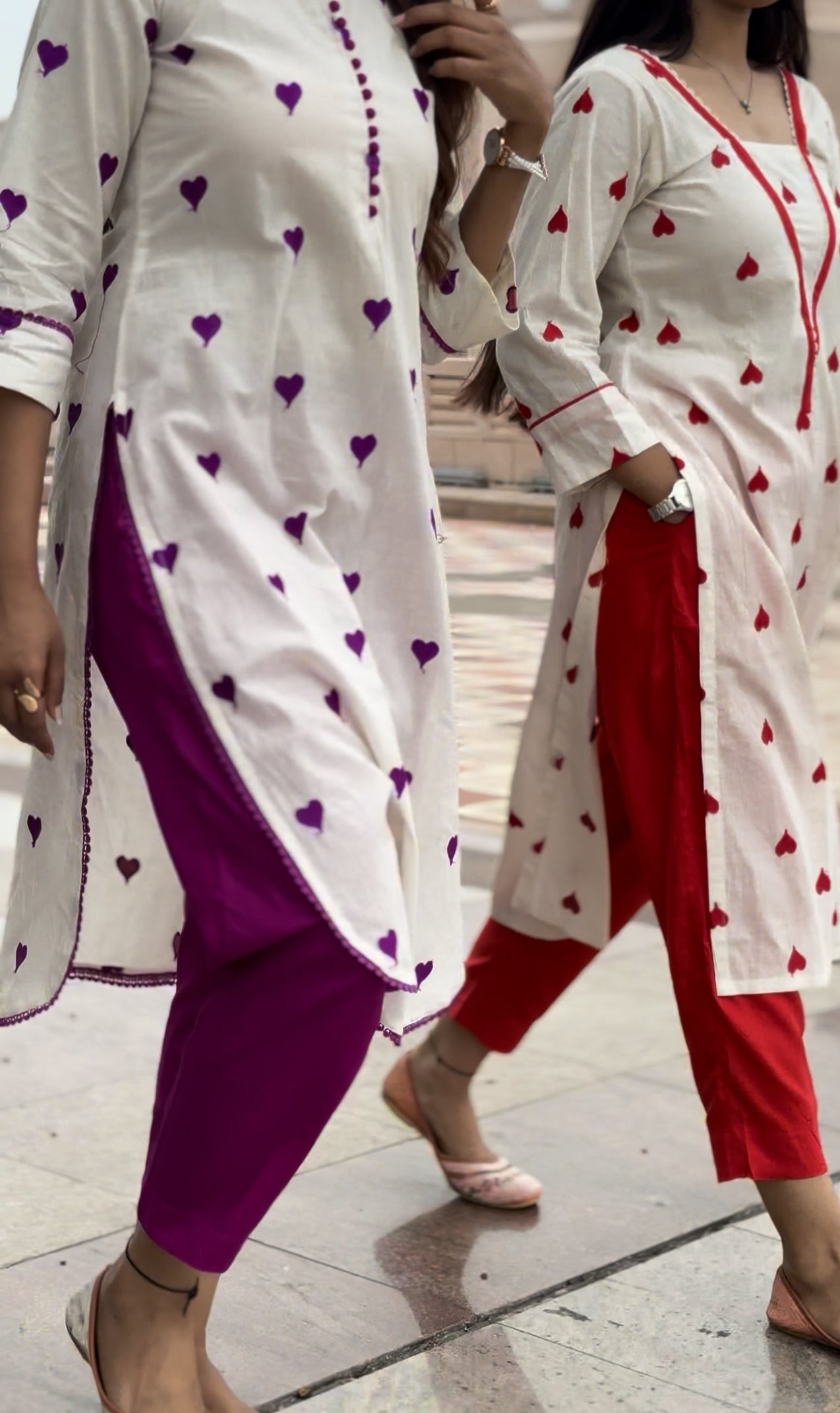 Twin Heart Kurti Set