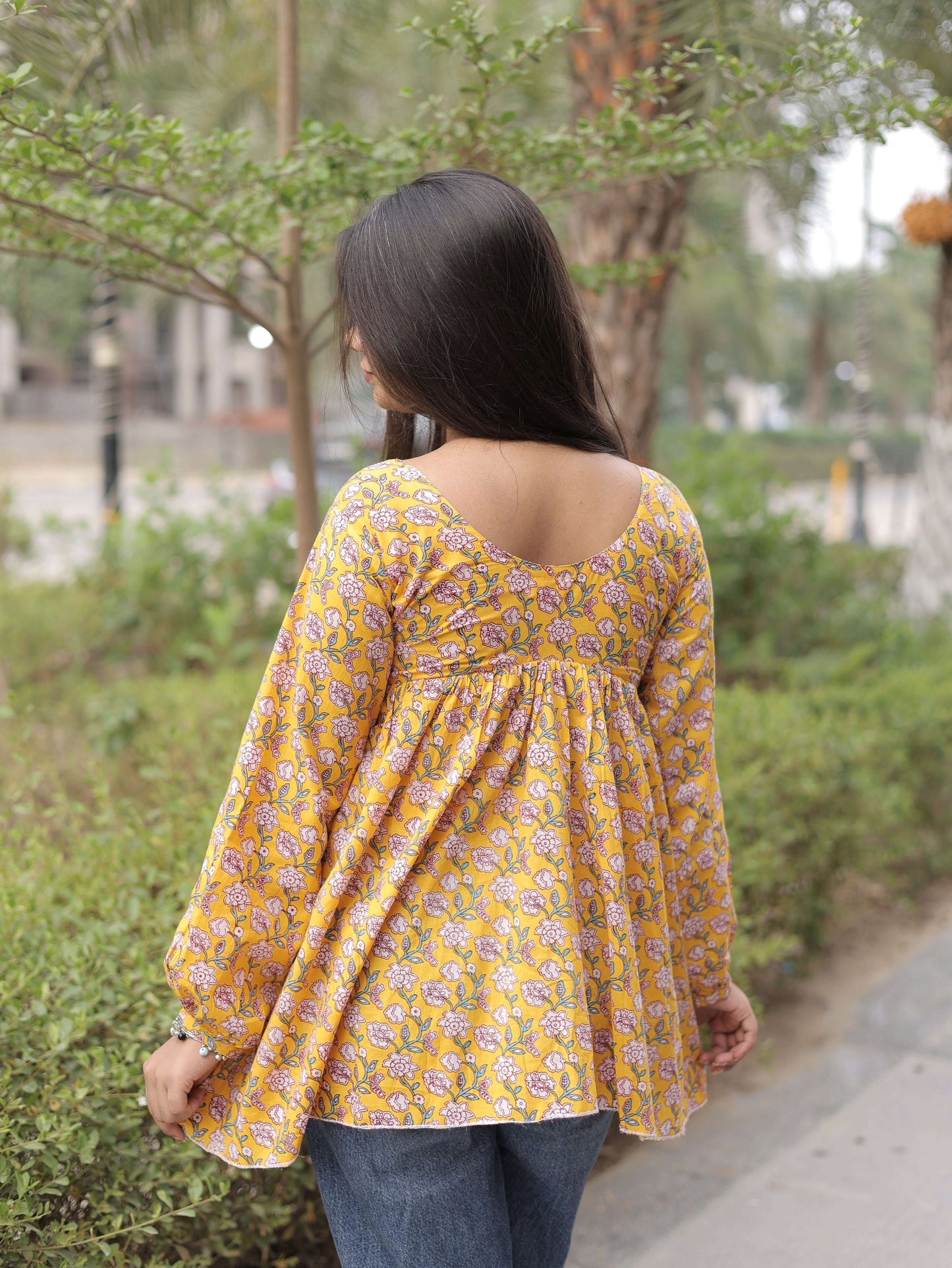Saryana Kashika Mustard Bloom Top