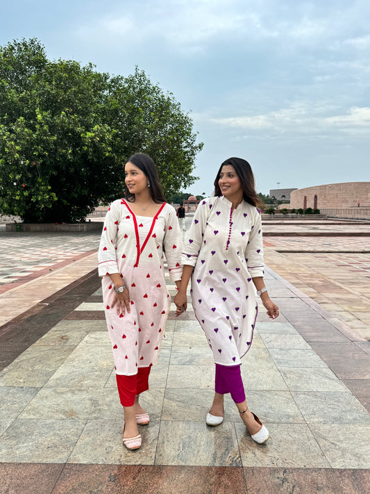 Twin Heart Kurti Set