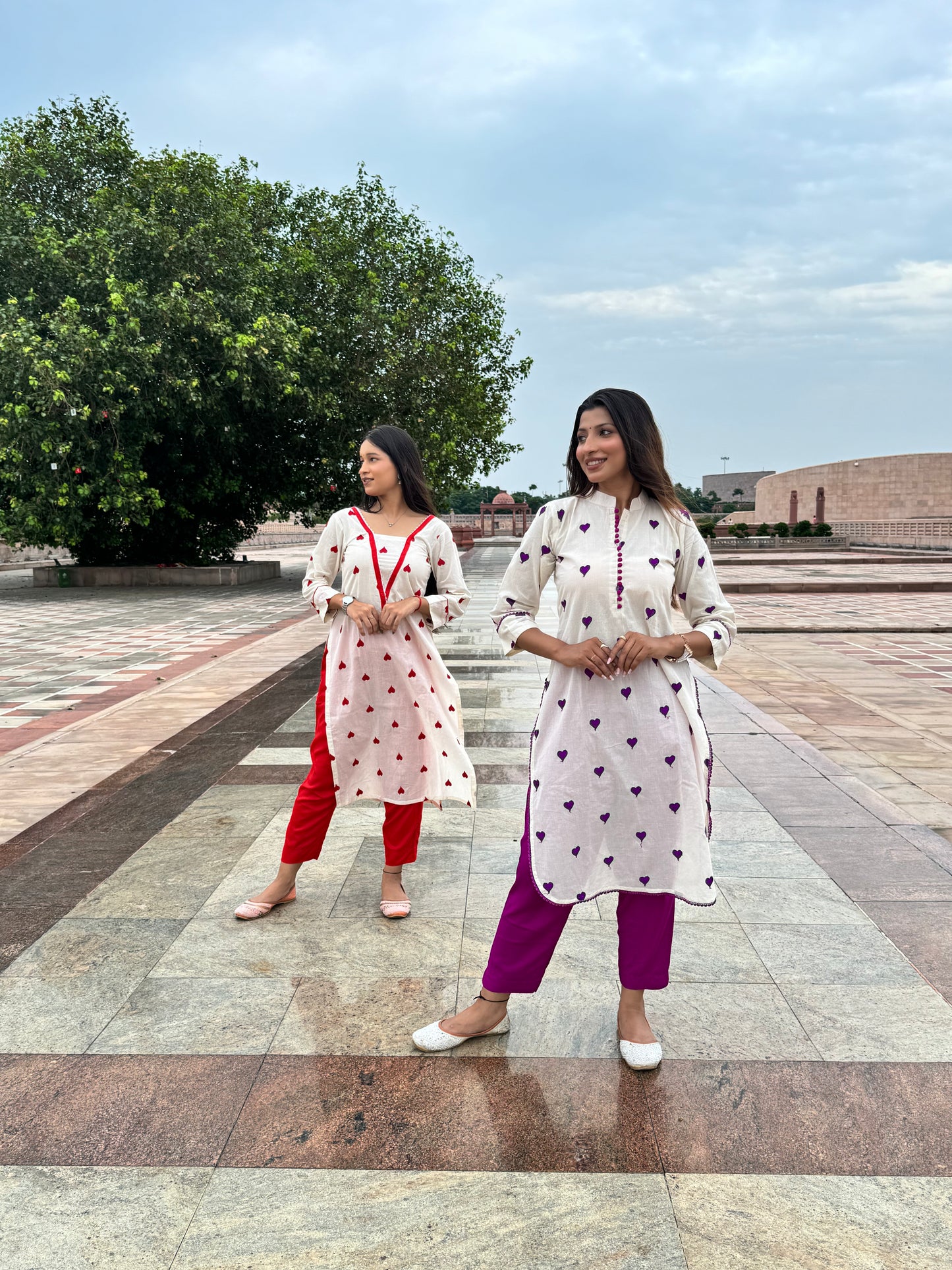 Twin Heart Kurti Set
