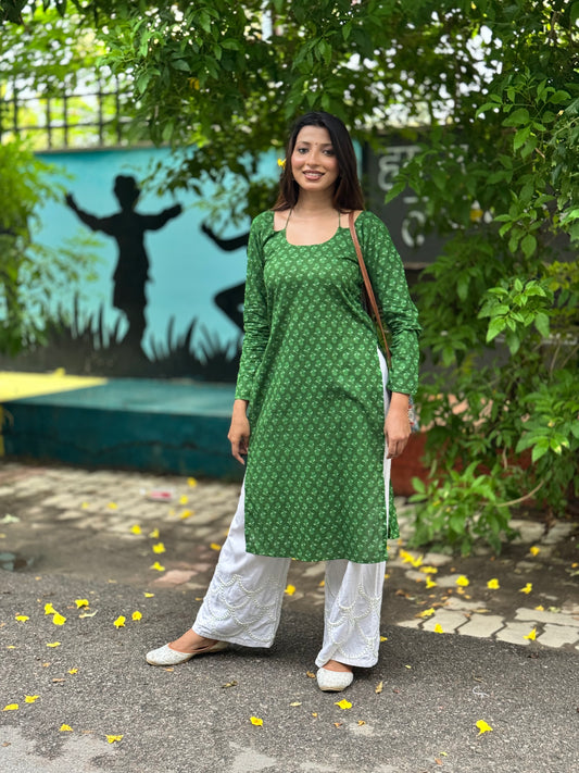 Saryana - Women's Green Kurti for Sawan 2025
