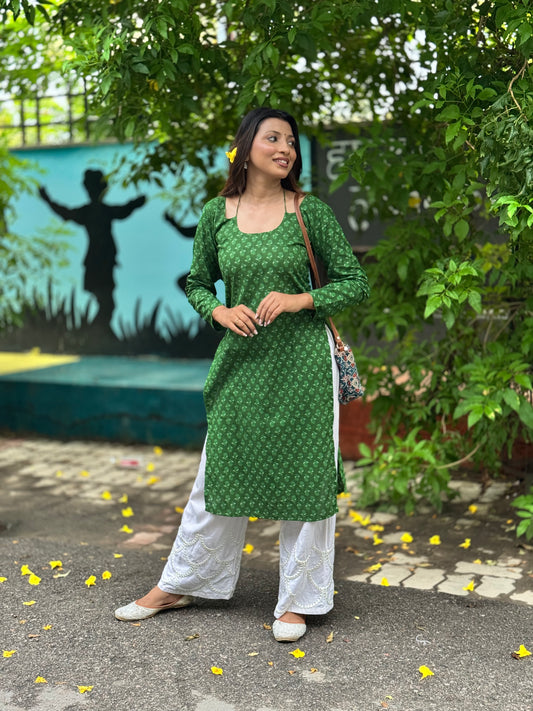 Saryana - Women's Green Kurti for Sawan 2025