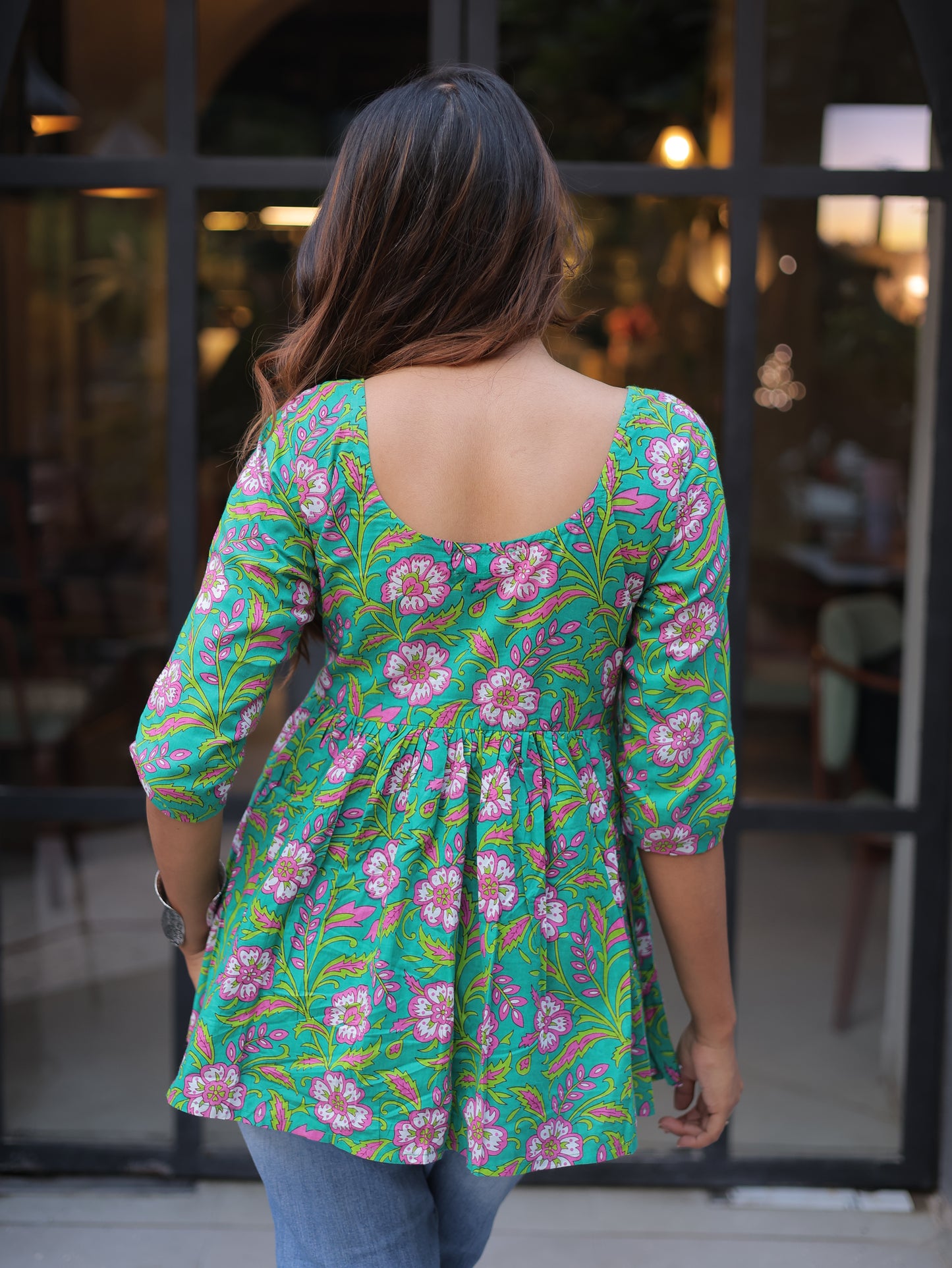 Saryana Padmika Floral Kurti Top