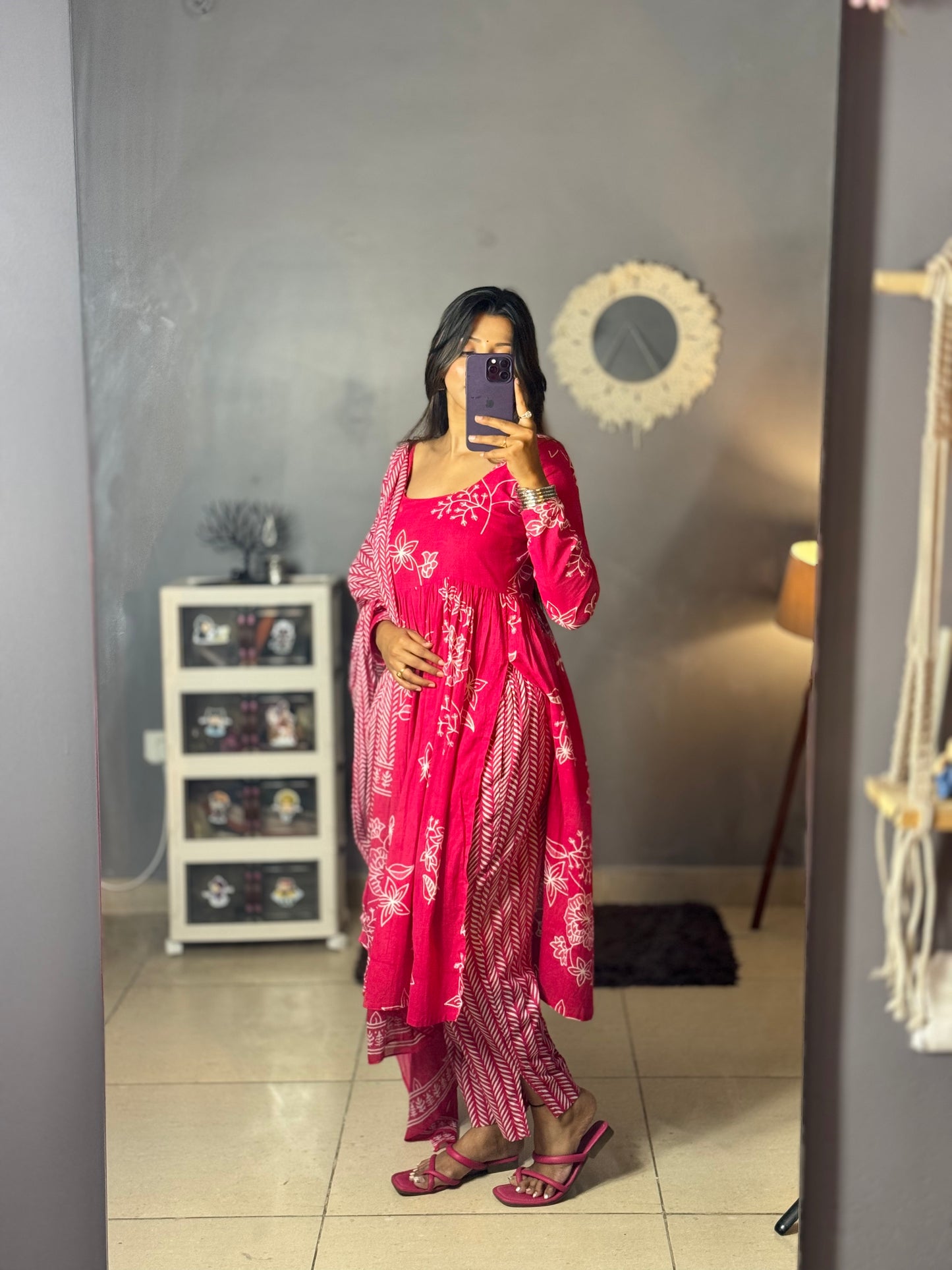 Padma Pink Blossom Kurti Set