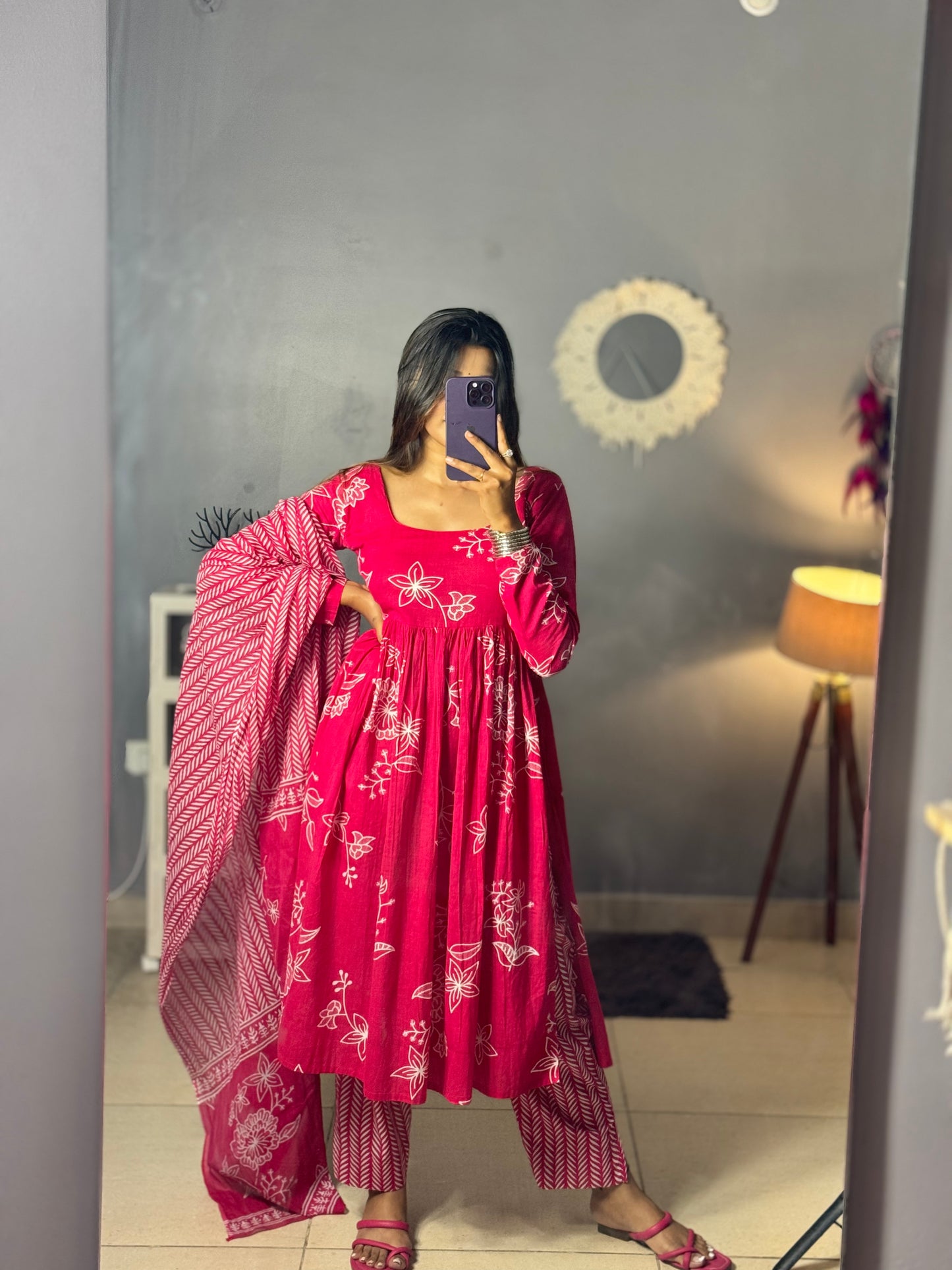 Padma Pink Blossom Kurti Set