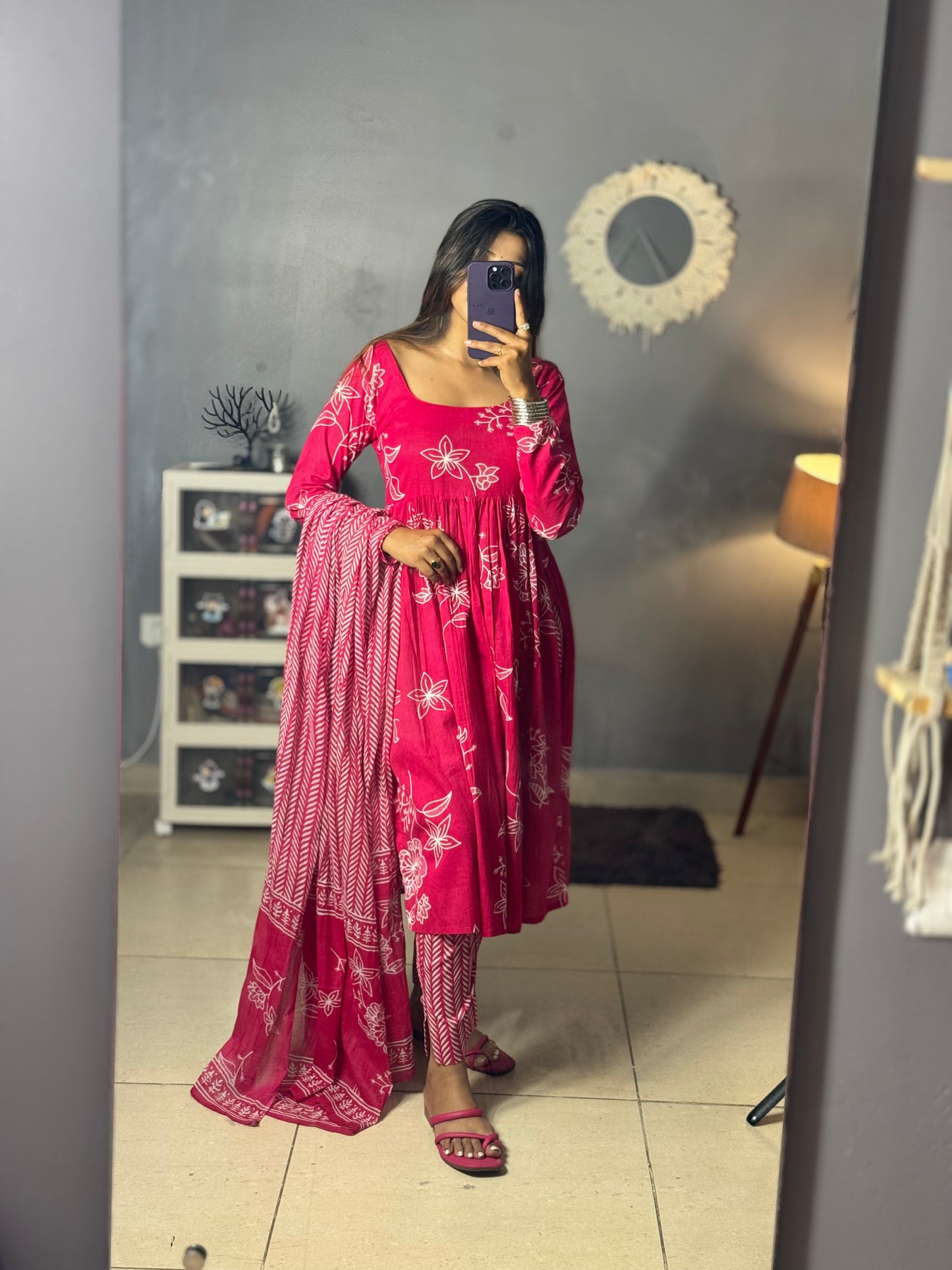 Padma Pink Blossom Kurti Set