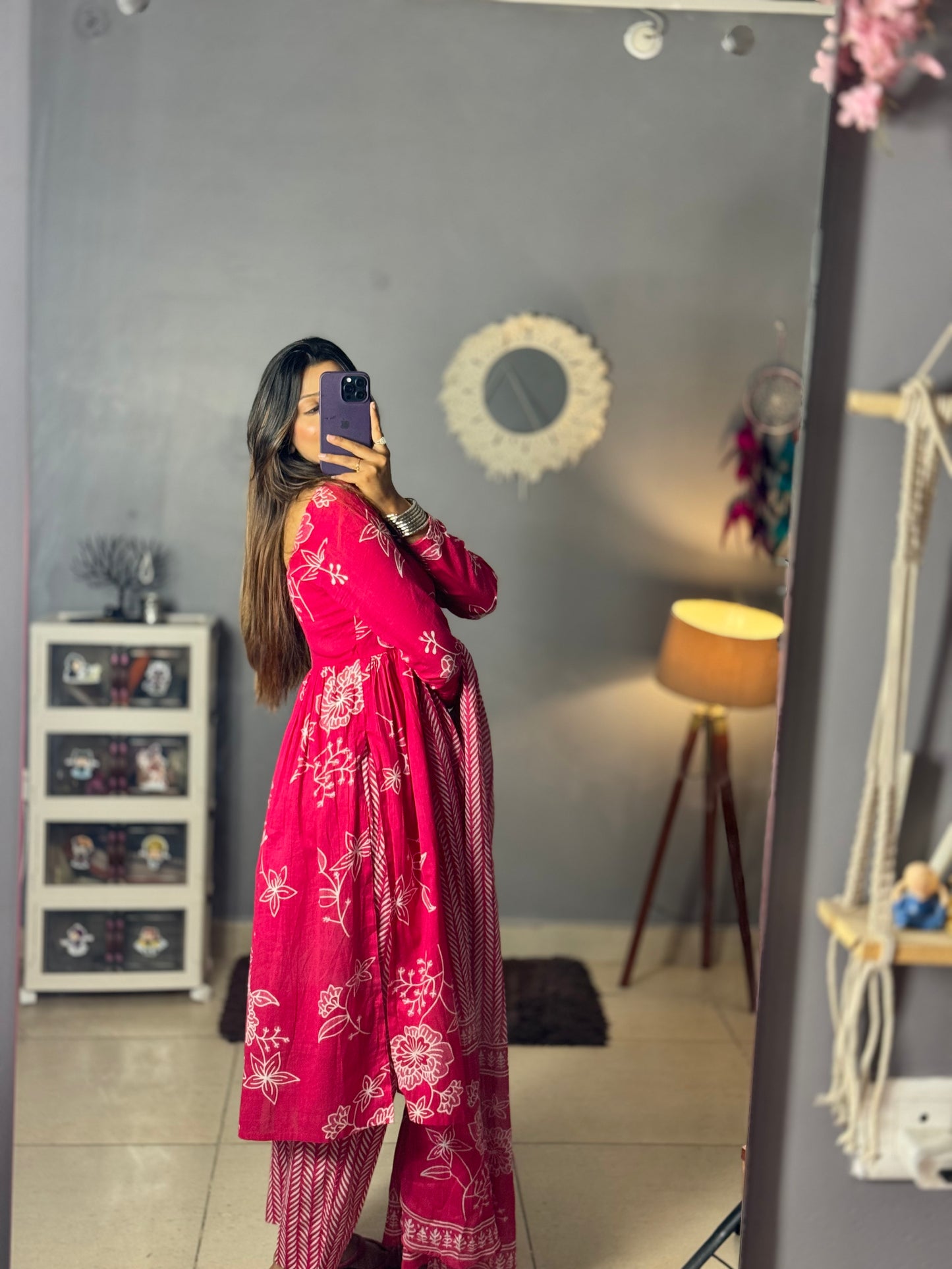 Padma Pink Blossom Kurti Set