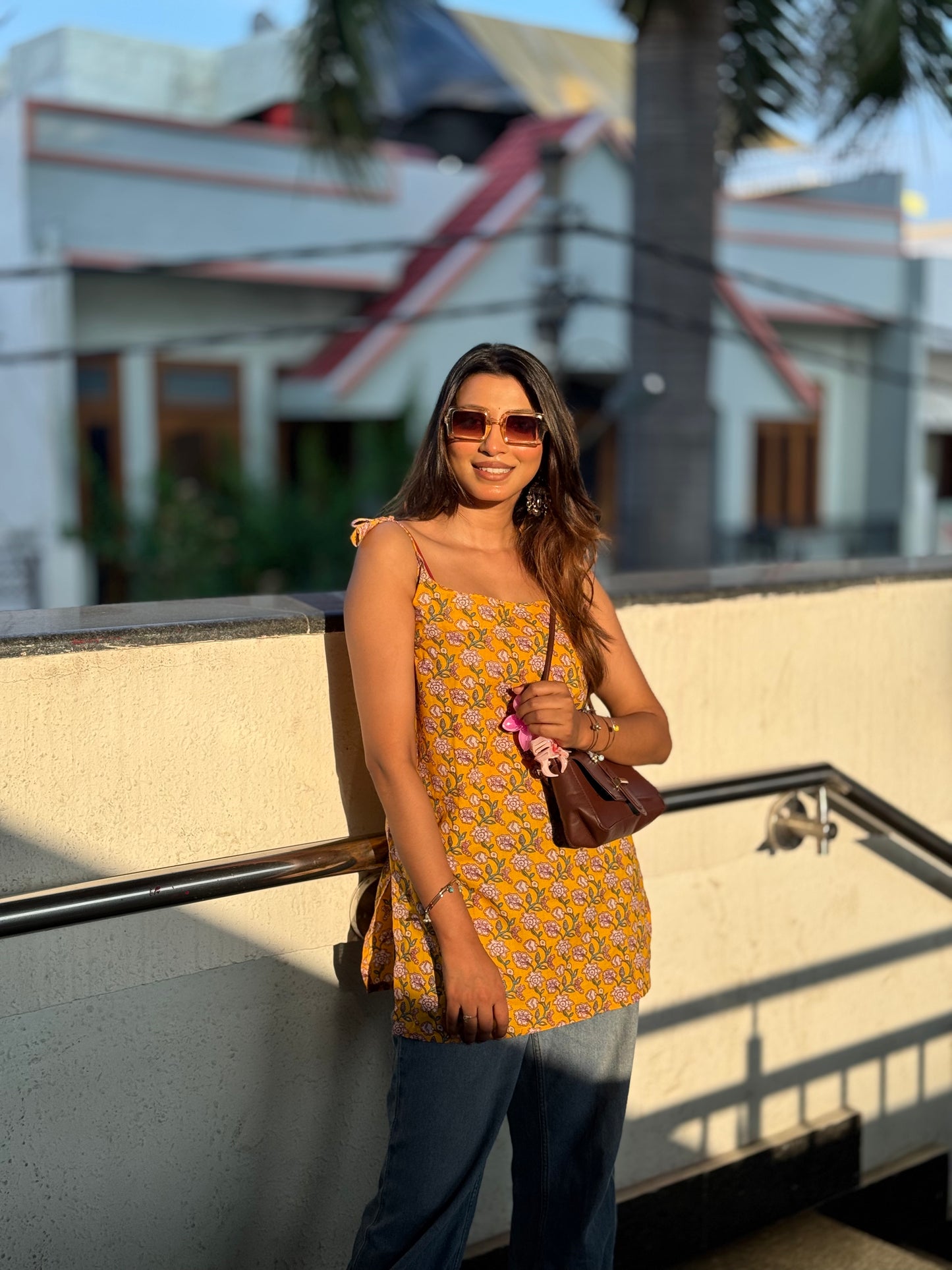 Saryana Kashika Floral Strap Top