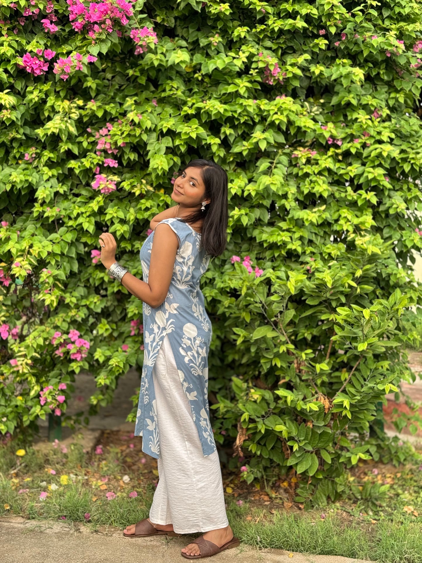 Saryana Sky Blue Long Kurti