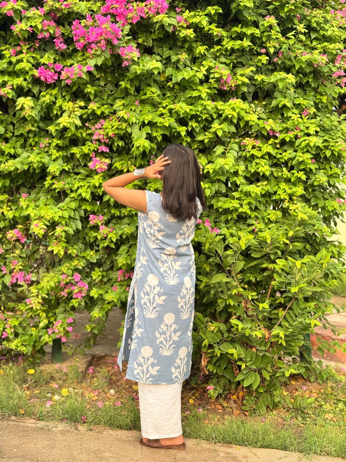 Saryana Sky Blue Long Kurti